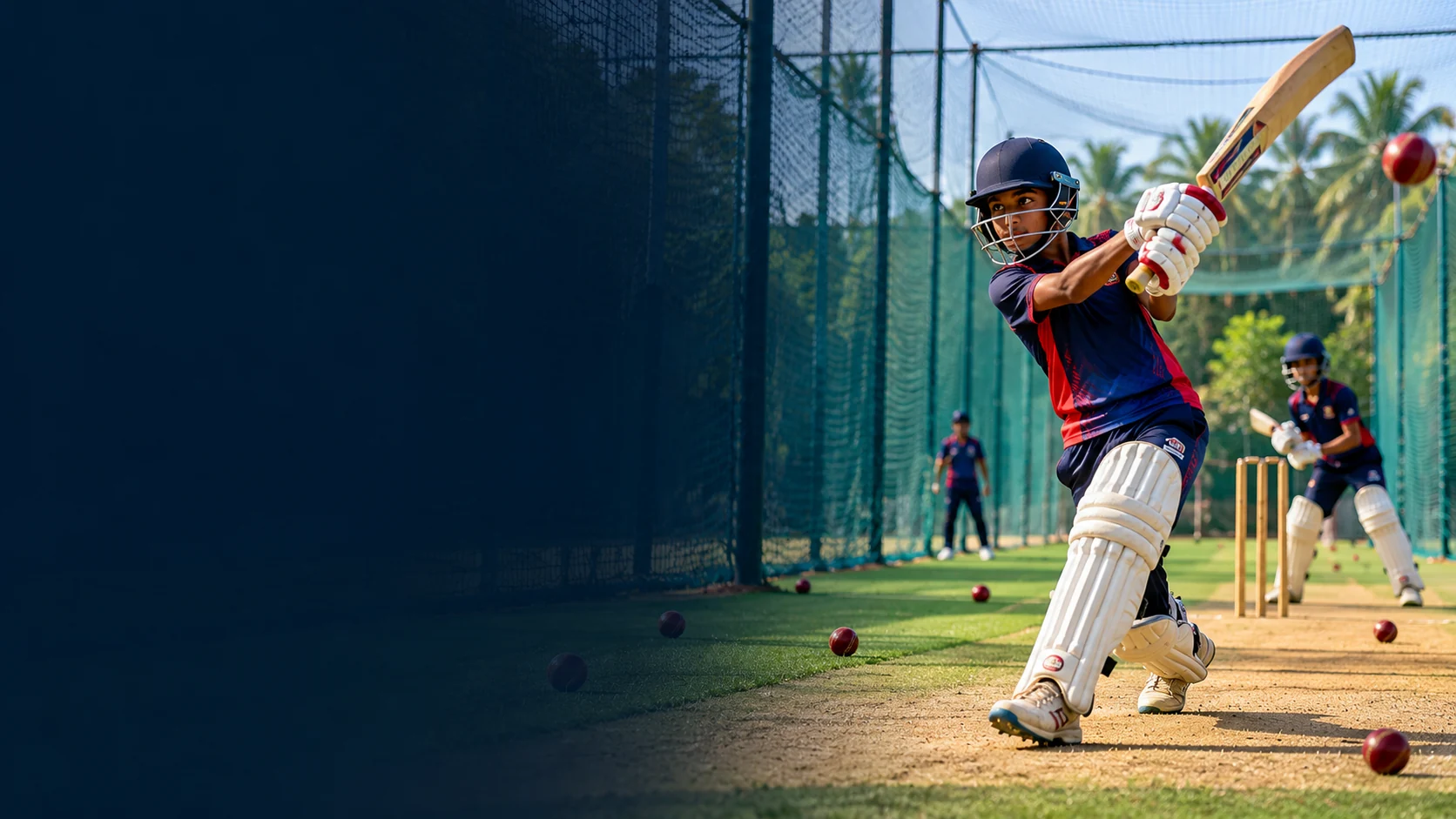 Illustrative youth cricket batting session